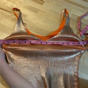 Galita Fashion Metallic Gold Ribbed Tank Top – Size S